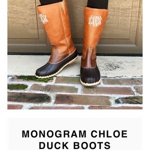 Tall Monogrammed Duck Boots